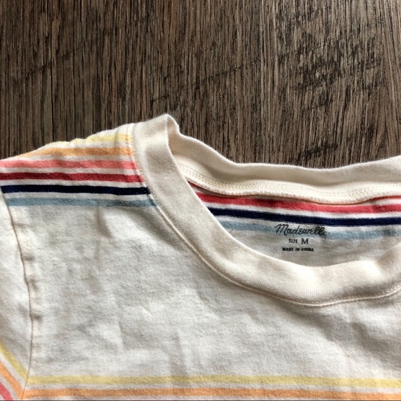 rainbow stripe madewell tee! - Picture 3 of 4